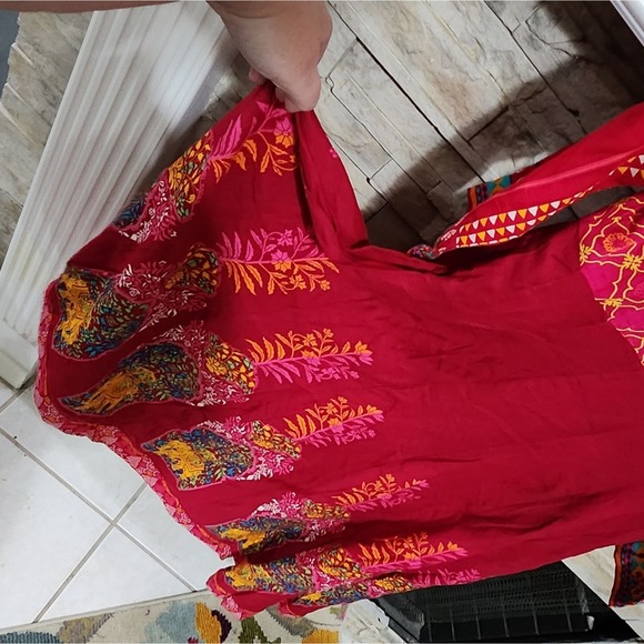 Anarkali‎ Kurta - Pink Printed Indian Dress Ethnic Wear - Kurta Women size XS - Picture 10 of 14